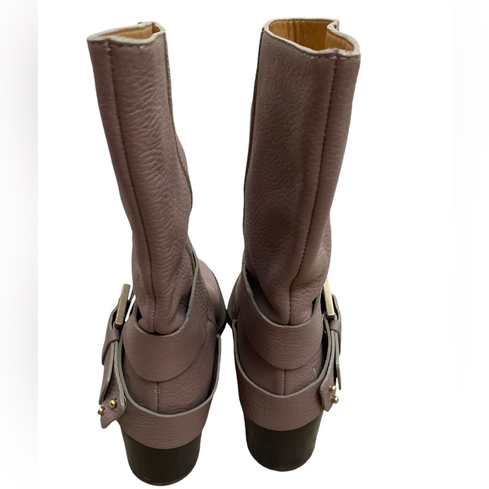 Chloe Taupe leather equestrian Mid calf riding boots - Picture 4 of 9